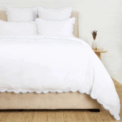 Duxbury Scallop Duvet Set In French Blue By Pom Pom At Home