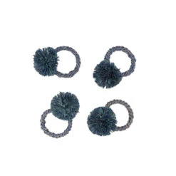 Straw Pompom Napkin Rings