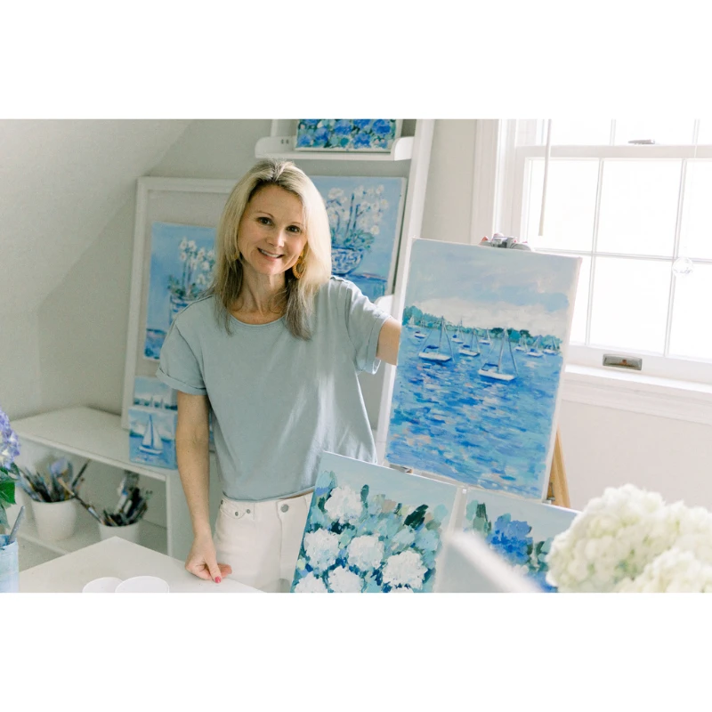 Annabelle Blooms I Original Framed Painting 2 Annabelle Blooms I Original Framed Painting - Image 2