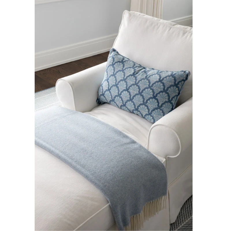 Chappaquiddick Cashmere Throw - Light Blue 2 Chappaquiddick Cashmere Throw - Light Blue - Image 2