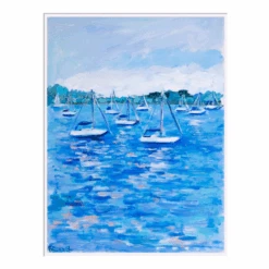 Beach Glass Harbor Original Framed Painting