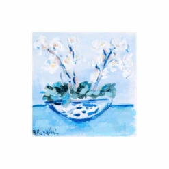 White Orchids V Mini Original Painting