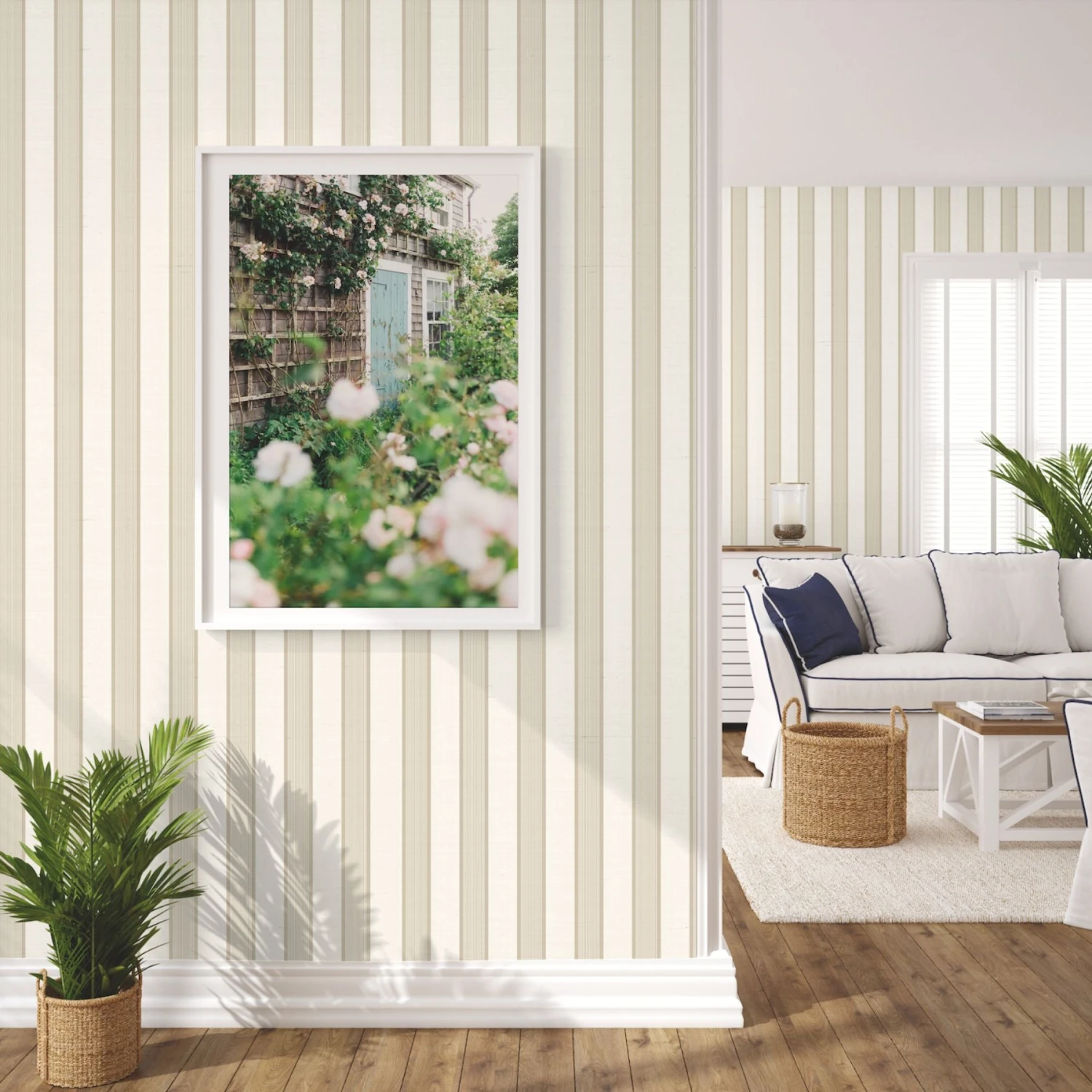 Sconset Blue Door And Roses Print 2 Sconset Blue Door And Roses Print - Image 2