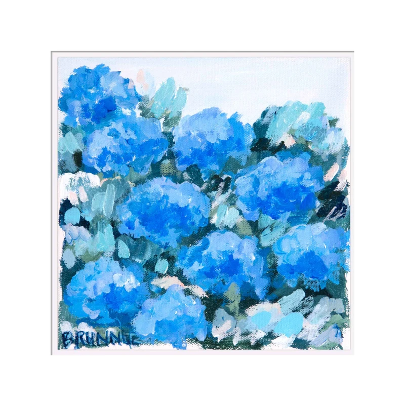 Ultramarine Blooms I Original Framed Painting 1 Ultramarine Blooms I Original Framed Painting
