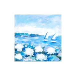 Sails And White Blooms I Mini Original Painting