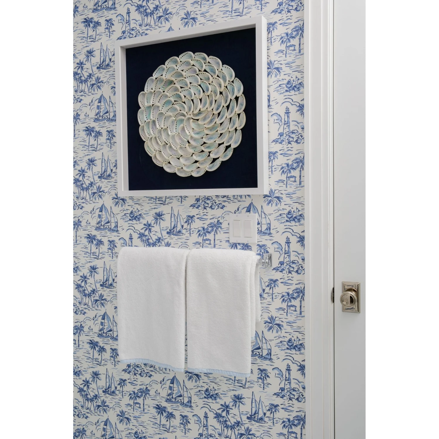 Pearl Abalone Shell Ripple Framed Art - Navy 3 Pearl Abalone Shell Ripple Framed Art - Navy - Image 3