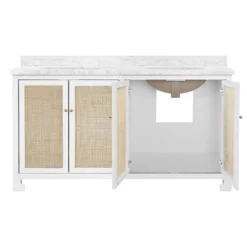 Capistrano 60" Double Bathroom Vanity With Carrara Marble Top - White -Sabre Home Decor Sale 2 1e126192 a302 41b8 bda9 0eee0fddc8c2