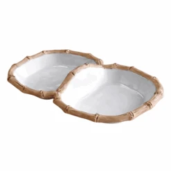 Bamboo Melamine Double Dip Bowl