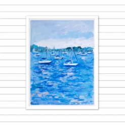 Beach Glass Harbor Original Framed Painting -Sabre Home Decor Sale 2 9a8e3be1 2647 4829 a055 4f074f8a4e18