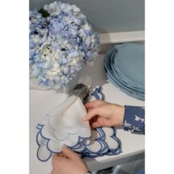 Blue Scallop Embroidered Napkins - Set Of 4 -Sabre Home Decor Sale 37 fee34b42 4a18 4b8b a89d 22382f2624bb