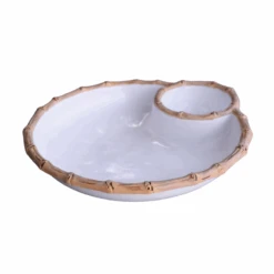 Bamboo Melamine Chip & Dip Bowl