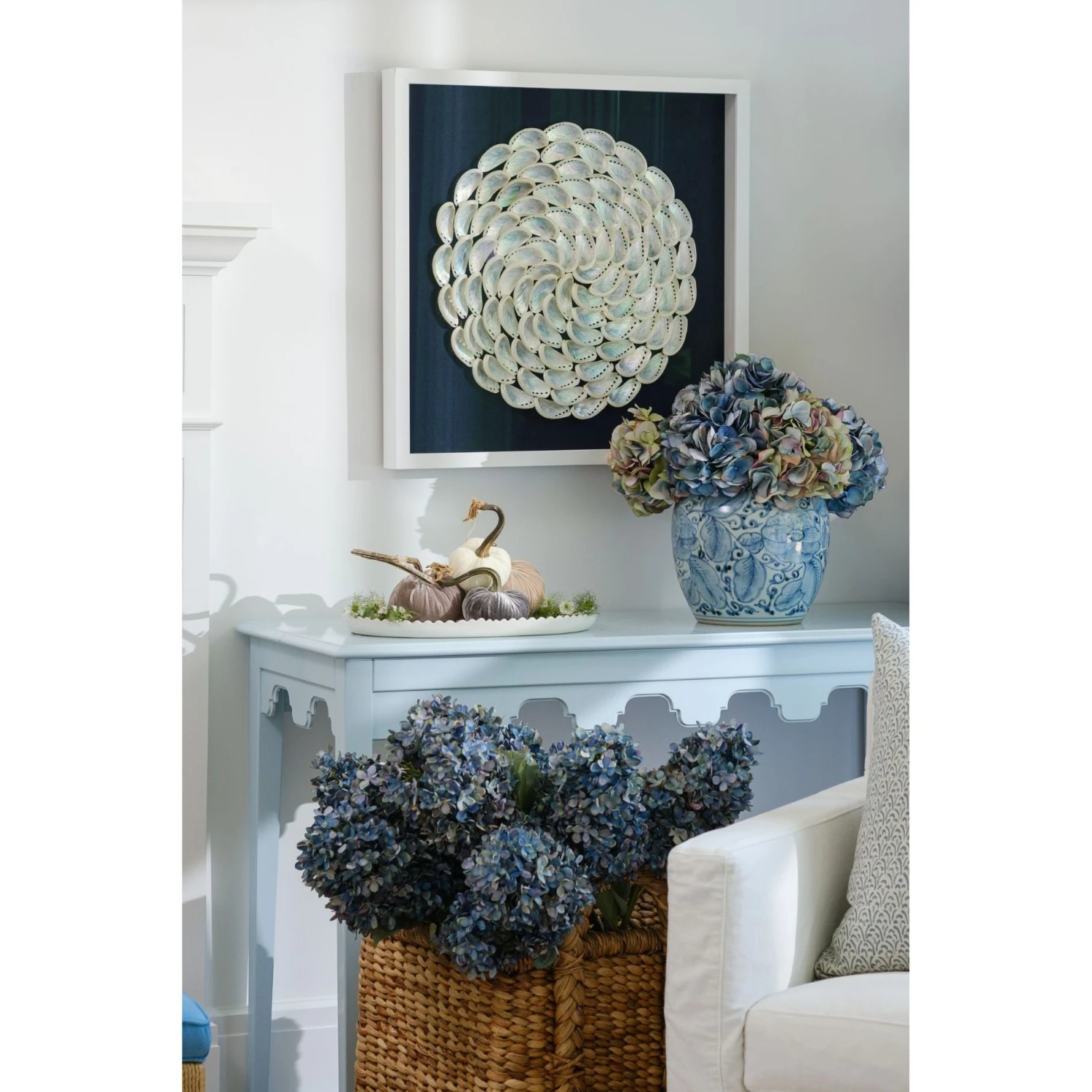 Pearl Abalone Shell Ripple Framed Art - Navy 4 Pearl Abalone Shell Ripple Framed Art - Navy - Image 4