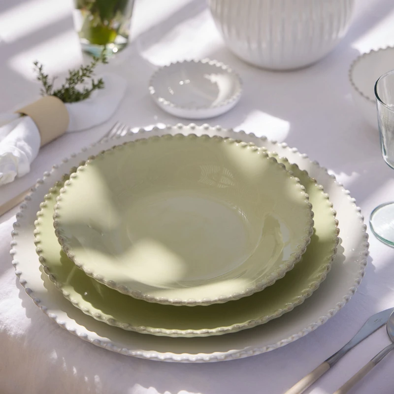 Green Pearl Salad Plate - Set Of 4 2 Green Pearl Salad Plate - Set Of 4 - Image 2
