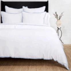 Shoreline Bamboo Duvet Set In French Blue By Pom Pom At Home