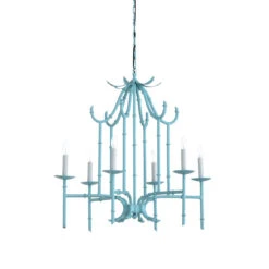 Blue Bamboo Chandelier