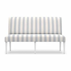Ava Dining Banquette In Performance Cabana Stripe Blue
