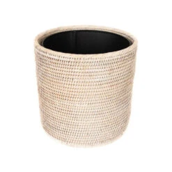 Sconset Round Waste Basket - White-Washed -Sabre Home Decor Sale ACCT 1021 ALT 2