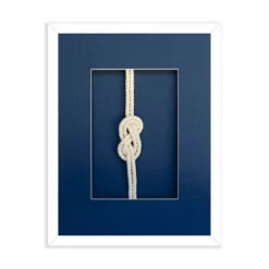 Navy Nautical Knot Framed Art - Double Figure Eight