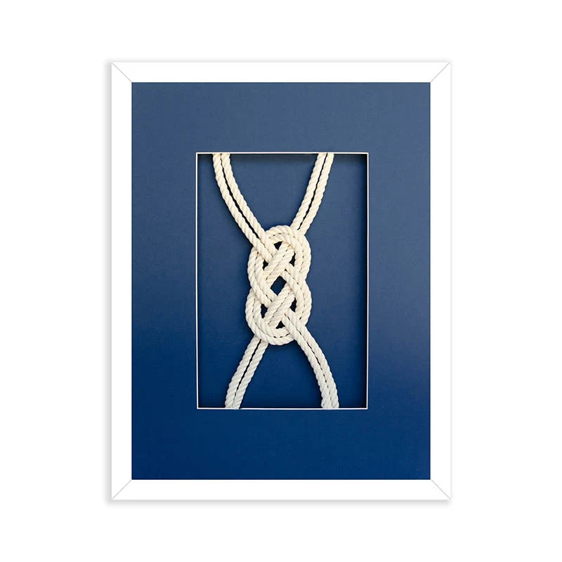 Navy Nautical Knot Framed Art - Double Carrick Bend 1 Navy Nautical Knot Framed Art - Double Carrick Bend