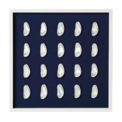 Pearl Abalone Shell Framed Art - Navy