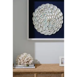 Pearl Abalone Shell Ripple Framed Art - Navy 14 Pearl Abalone Shell Ripple Framed Art - Navy -Sabre Home Decor Sale ART 1261 ALT3