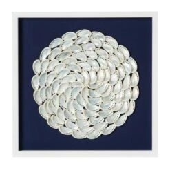 Pearl Abalone Shell Ripple Framed Art - Navy
