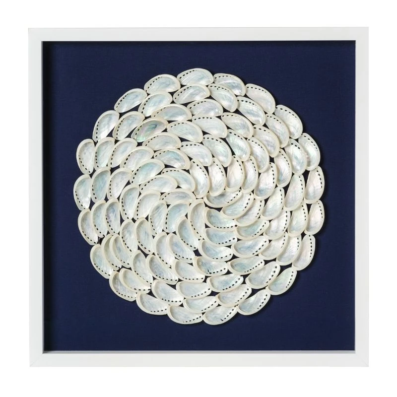Pearl Abalone Shell Ripple Framed Art - Navy 1 Pearl Abalone Shell Ripple Framed Art - Navy