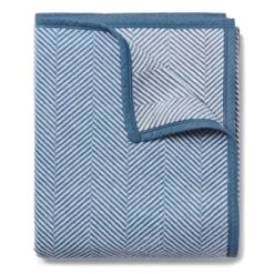 Harborview Herringbone Light Blue Blanket