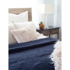 Galway Coverlet In Navy By Pom Pom At Home -Sabre Home Decor Sale BEDD 1090 Q ALT2