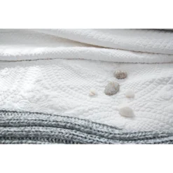 Galway Coverlet In White By Pom Pom At Home -Sabre Home Decor Sale BEDD 1091 Q ALT2