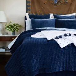 French Knot Indigo Throw By John Robshaw -Sabre Home Decor Sale BEDD 1146 ALT