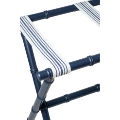Resort Bamboo Luggage Rack - Navy/Navy Classic Stripes -Sabre Home Decor Sale DECOR 2