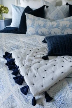French Knot Indigo Throw By John Robshaw -Sabre Home Decor Sale DTS 20230802 CailiniCoastal 0025
