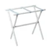 Resort Bamboo Luggage Rack - White With Light Blue Stripe Straps