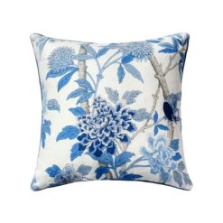 Hydrangea Blue Bird Decorative Pillow With Insert