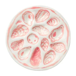 Coral Dozen Oyster Plate