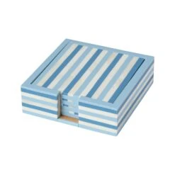 Nantucket Stripe Bone Coaster - Set Of 4