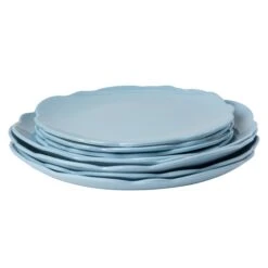 Blue Scallop Melamine Plates - Set Of 4 -Sabre Home Decor Sale DTS 20250116 CailiniCoastal 0075