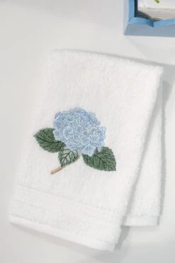 Embroidered Hydrangea Plush Terry Guest Towel -Sabre Home Decor Sale DTS 20250225 CailiniCoastal 0069