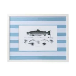Vintage Fish Print Framed Art -Sabre Home Decor Sale DTS 20250327 CailiniCoastal 0001 blue