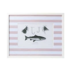 Vintage Fish Print Framed Art -Sabre Home Decor Sale DTS 20250327 CailiniCoastal 0003 Pink