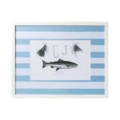 Vintage Fish Print Framed Art -Sabre Home Decor Sale DTS 20250327 CailiniCoastal 0003 blue