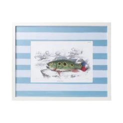 Stripe Fish Framed Art Print - A -Sabre Home Decor Sale DTS 20250327 CailiniCoastal 0005 blue