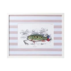 Stripe Fish Framed Art Print - A -Sabre Home Decor Sale DTS 20250327 CailiniCoastal 0005 pink