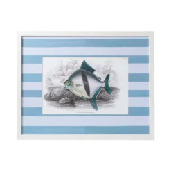 Stripe Fish Framed Art Print - B -Sabre Home Decor Sale DTS 20250327 CailiniCoastal 0007 blue scaled