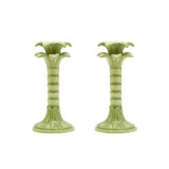 Colony Palm Taper Holder Set - Green -Sabre Home Decor Sale HMFR 1051 ALT1