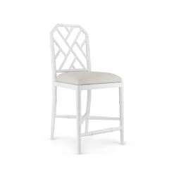 Bamboo Counter Stool - White