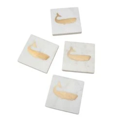 Marble Whale Coasters - Set Of 4