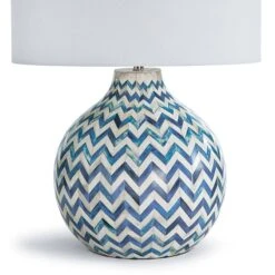 Chevron Bone Table Lamp - Indigo -Sabre Home Decor Sale LIGT 1207 B ALT1
