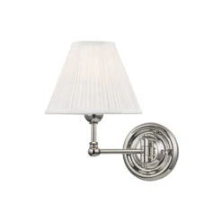 Classic No.1 Sconce - Polished Nickel With White Shade